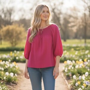 NWT Daniel Rainn x‎ Anthropologie Women’s Blouse Spring Summer Easter Bright